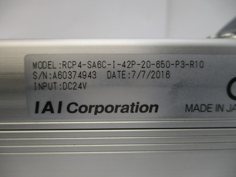IAI RCP4-SA6C-I-42P-20-650-P3-R10 24VDC NSNP