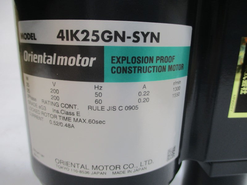 ORIENTAL MOTOR 4IK25GN-SYN 200V 0.20/0.22A NSMP