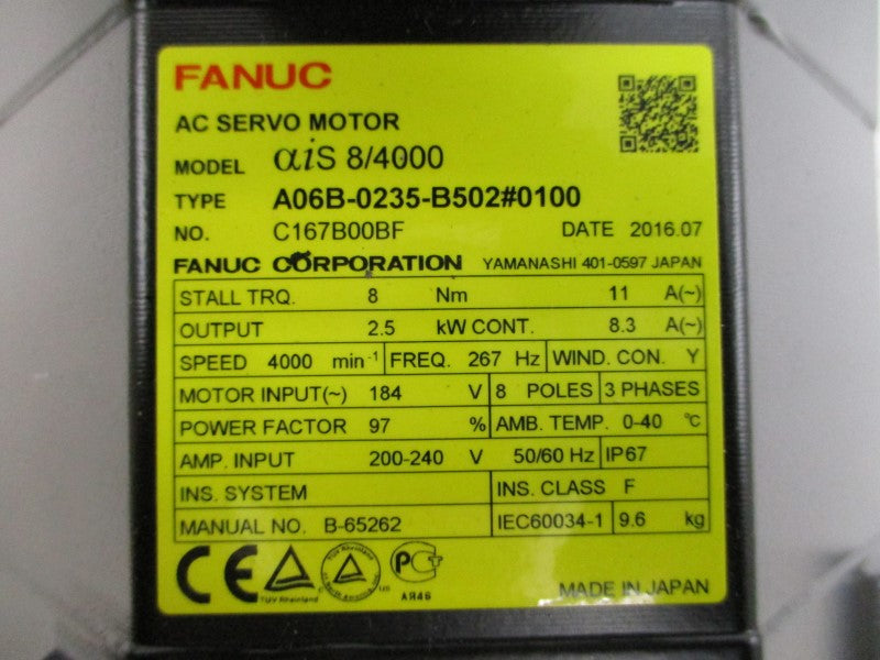 FANUC A06B-0235-B502#0100 184VAC 8.3A NSNP