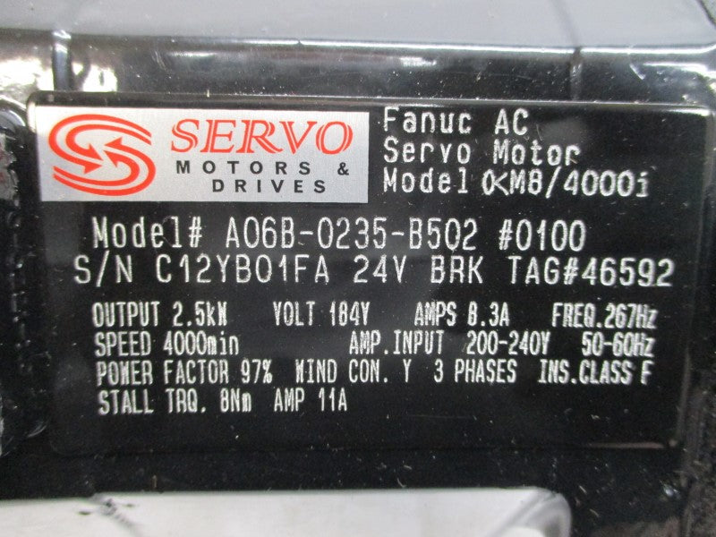 FANUC A06B-0235-B502#0100 184V 8.3A REMAN