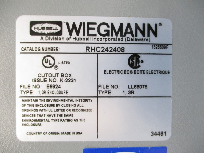 WIEGMANN RHC242408 (AS PICTURED) NSNP