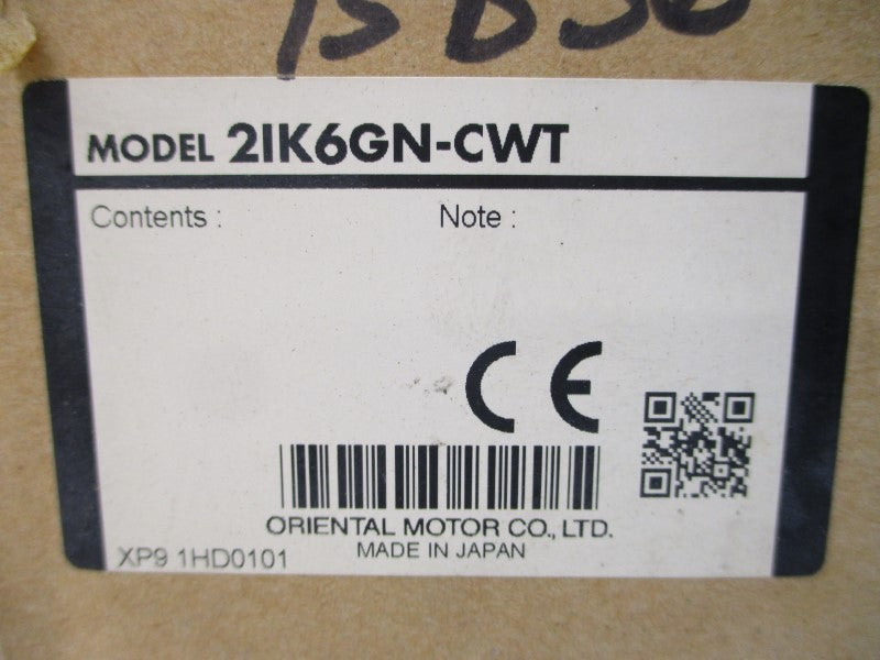 ORIENTAL MOTOR 2IK6GN-CWT 230V 0.10A NSMP