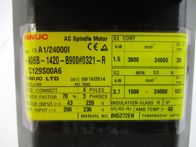 FANUC A06B-1420-B900#0321-R 200-230VAC 103A UNMP
