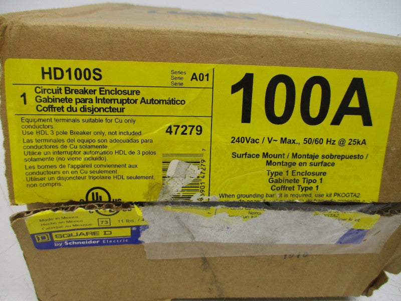 SQUARE D HD100S SER. A01 240VAC 100A NSMP