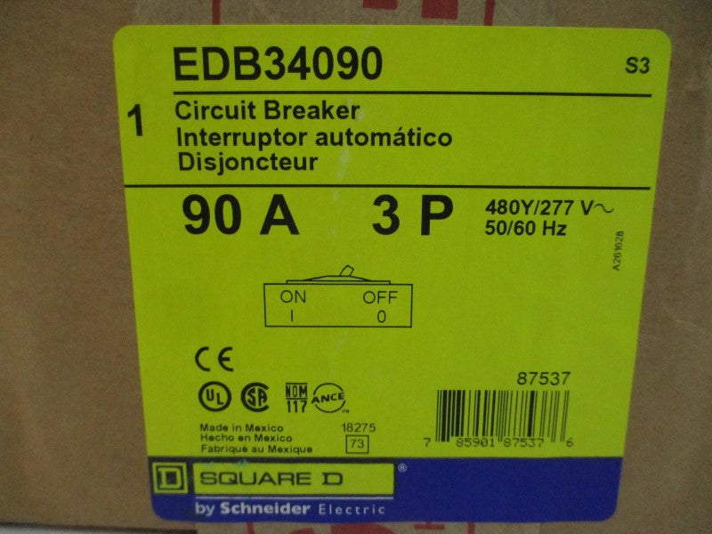 SQUARE D EDB34090 SER. 3 277V 90A NSMP