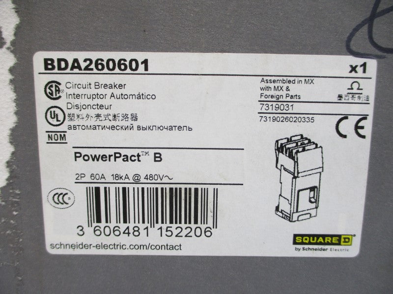 SQUARE D BDA260601 SER. 1 480V 60A NSMP