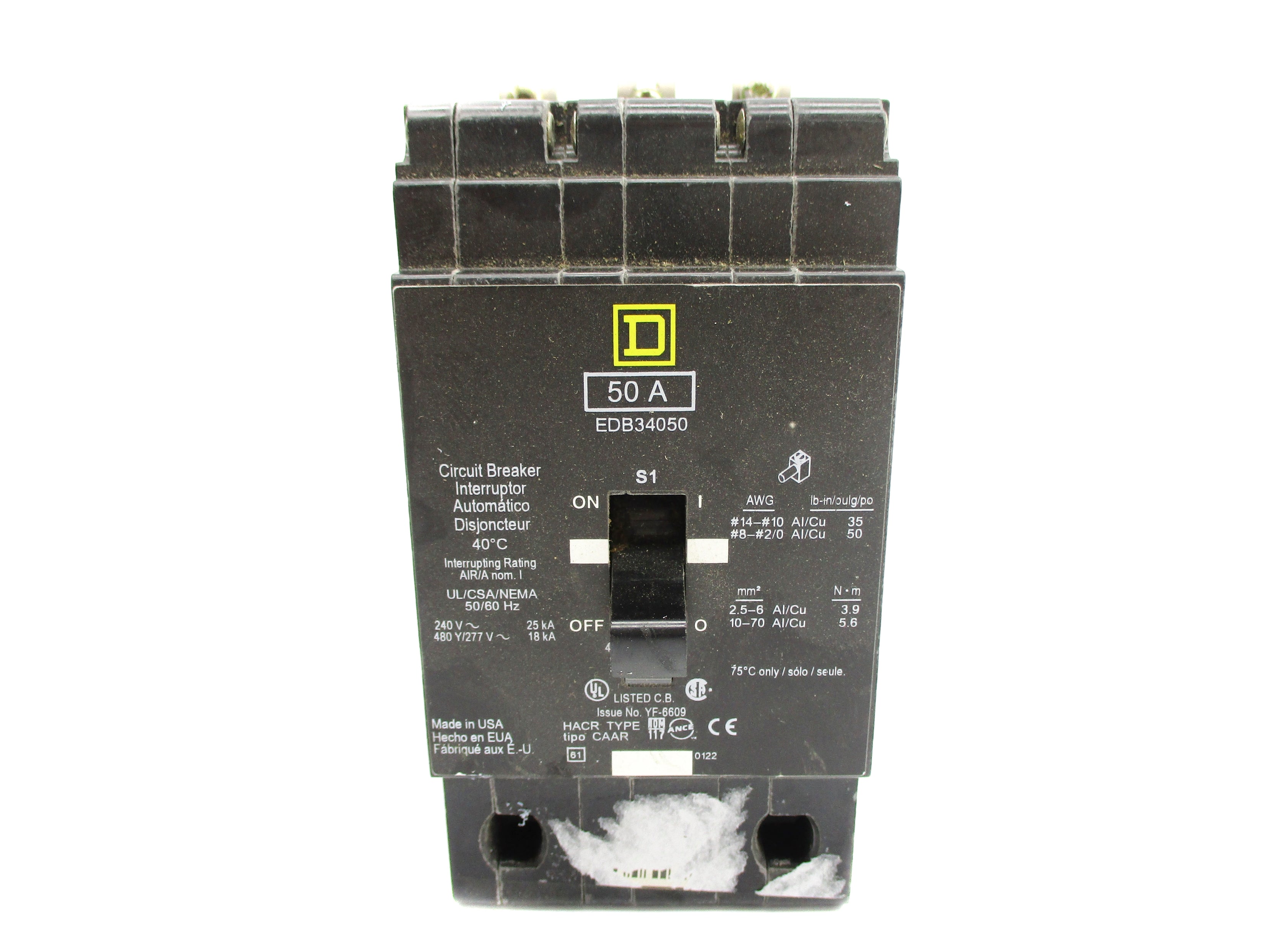 SQUARE D EDB34050 277V 50A NSNP