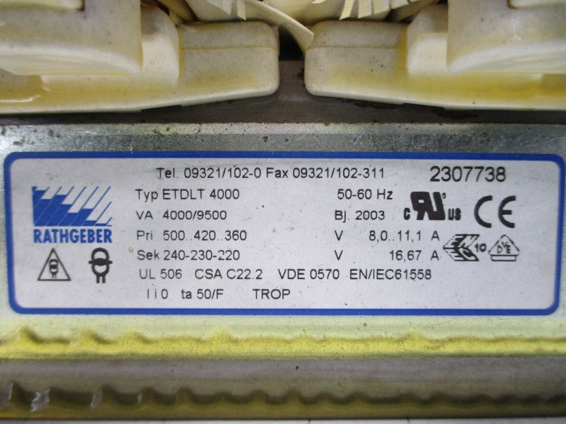 RATHGEBER ETDLT4000 500V 8.0/11.1A NSNP