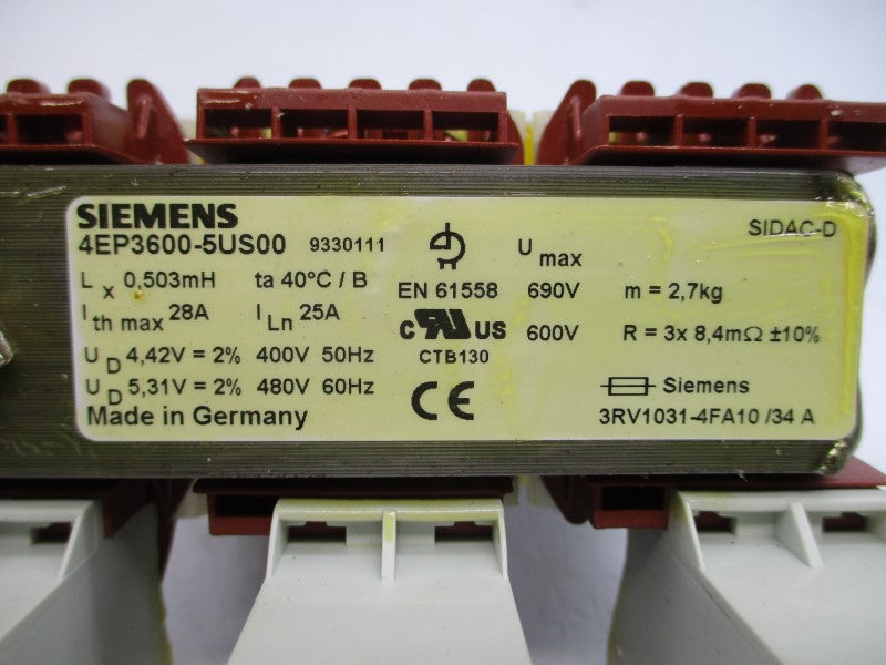 SIEMENS 4EP3600-5US00 690V 28A NSMP