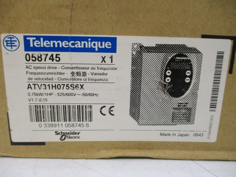 TELEMECANIQUE ATV31H075S6X 525/600VAC 2.8A NSMP