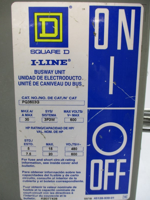 SQUARE D PQ3603G 600V 30A UNMP