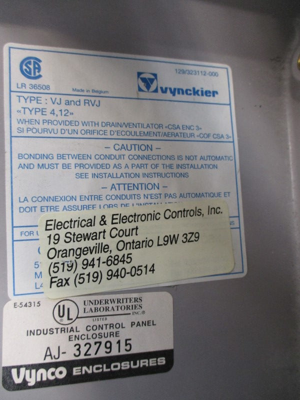 VYNCO ENCLOSURES AJ-327915 UNMP