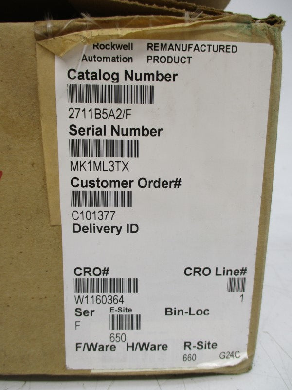 ALLEN BRADLEY 2711-B5A2 SER. F F/W 4.46 100-240VAC 0.25-0.15A REMAN