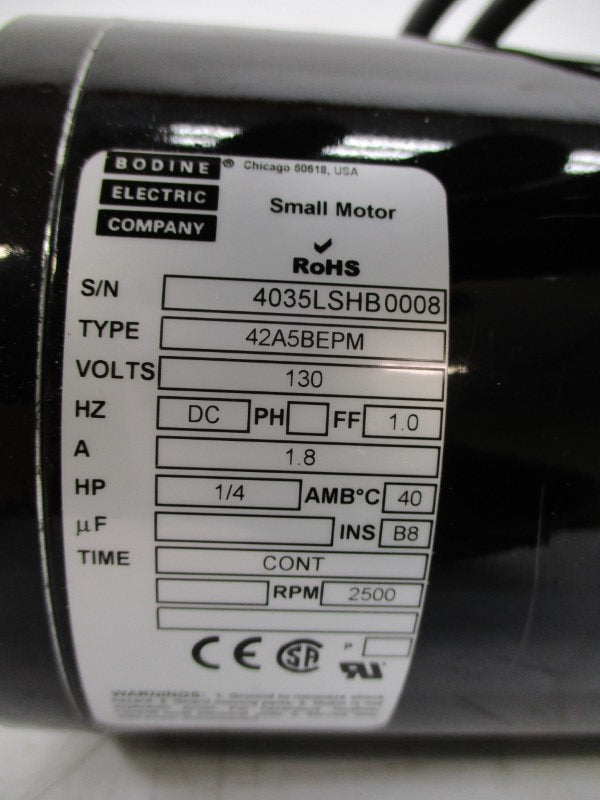 BODINE ELECTRIC 42A5BEPM 4035LS 130VDC 1.8A NSMP