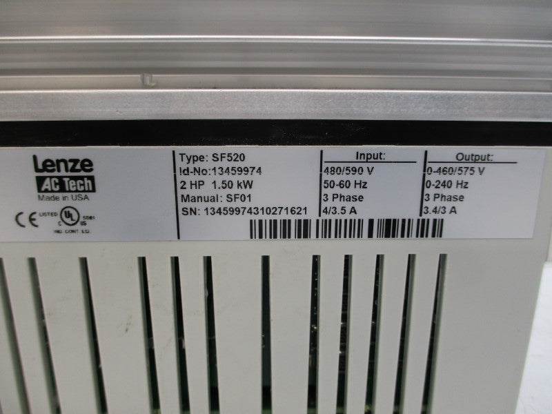 LENZE SF520 13459974 480/590V 4/3.5A NSMP