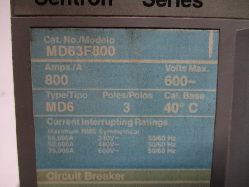 SIEMENS MD63F800 600V 800A UNMP