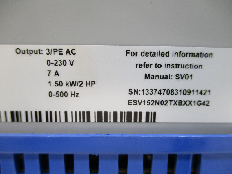 LENZE ESV152N02TXBXX1G42 13374708 240VAC 8.1A UNMP