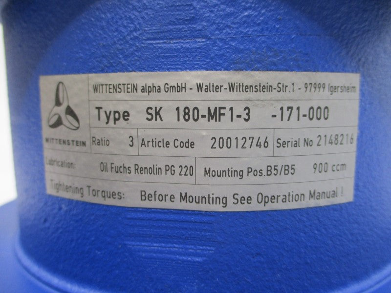 WITTENSTEIN SK180-MF1-3-171-000 NSNP