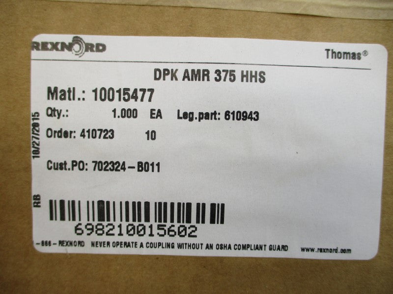 REXNORD 10015477 DPKAMR375HHS 610943 NSFS