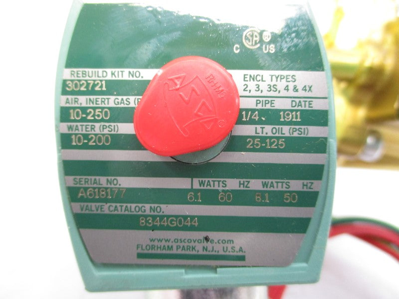 ASCO 8344G044 110/120V 10-250PSI 1/4" NSMP
