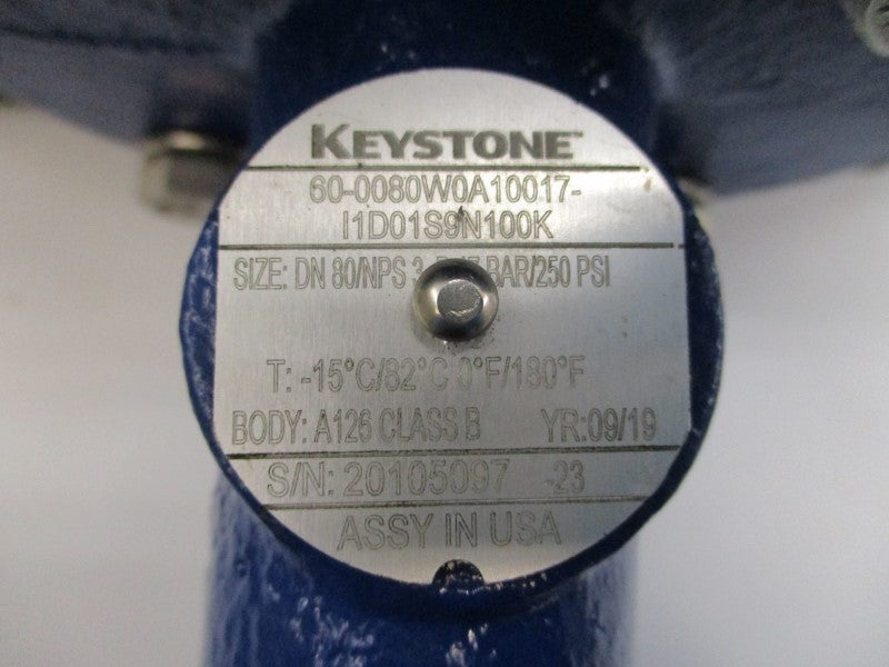 KEYSTONE F89U-009 SR08 60-0080W0A10017-I1D01S9N100K 250PSI 3" NSNP