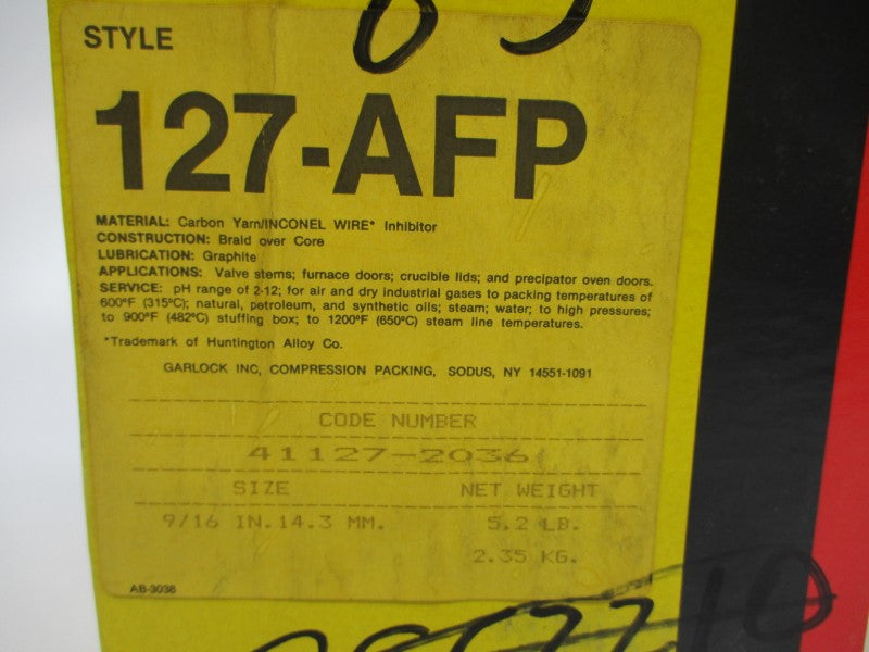 GARLOCK 41127-2036 127-AFP 9/16" NSMP