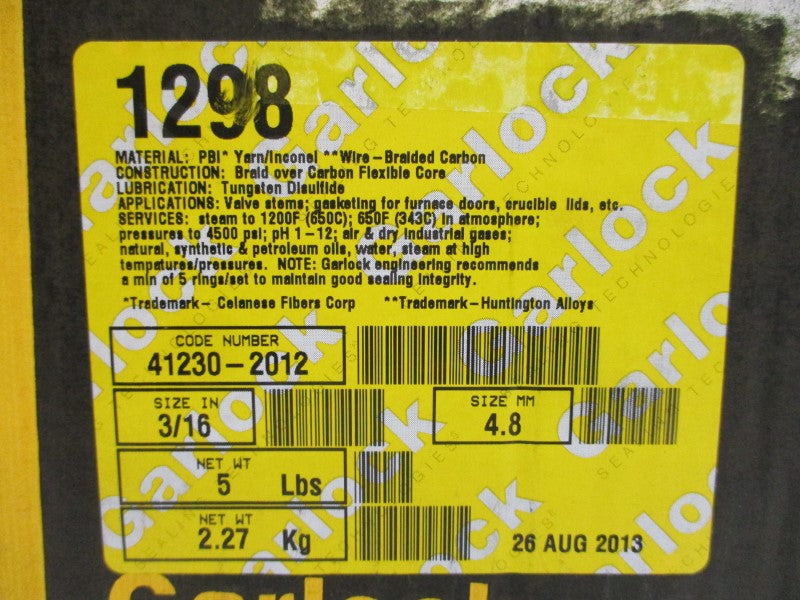 GARLOCK 41230-2012 1298 3/16" NSMP