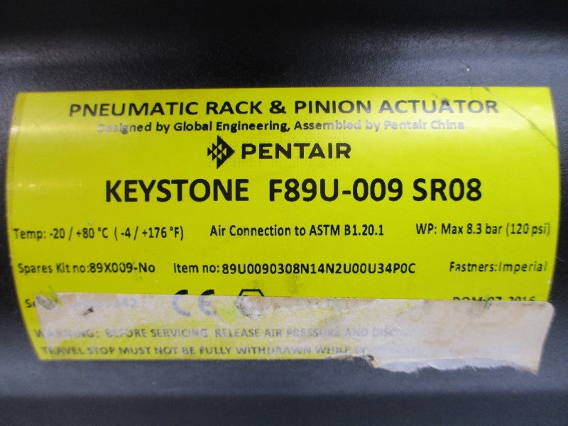 KEYSTONE F89U-009 SR08 DI-NP/416/NBR 120PSI 250PSI 2" NSNP