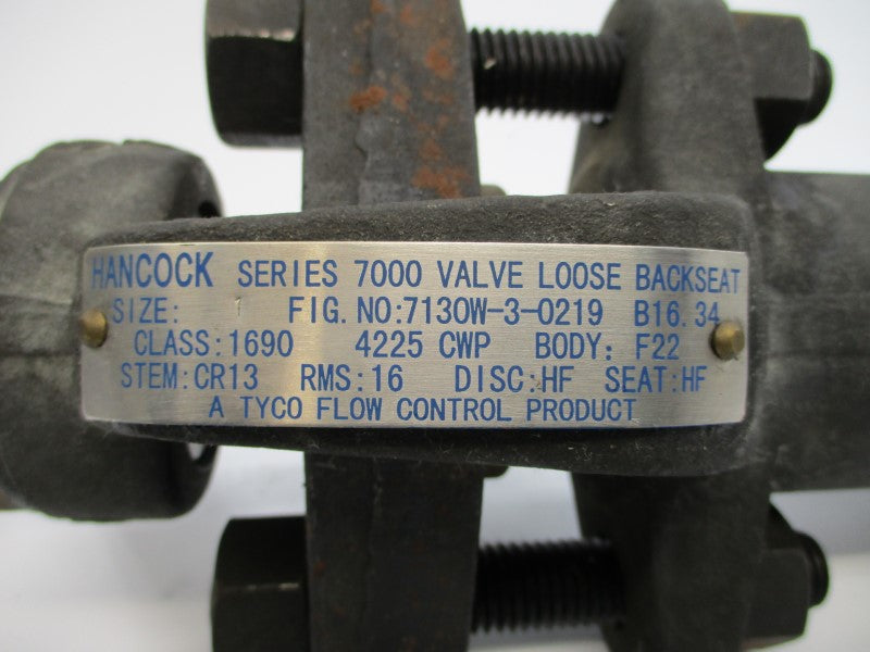 HANCOCK 7130W-3-0219 B16.34 7000 1" NSNP