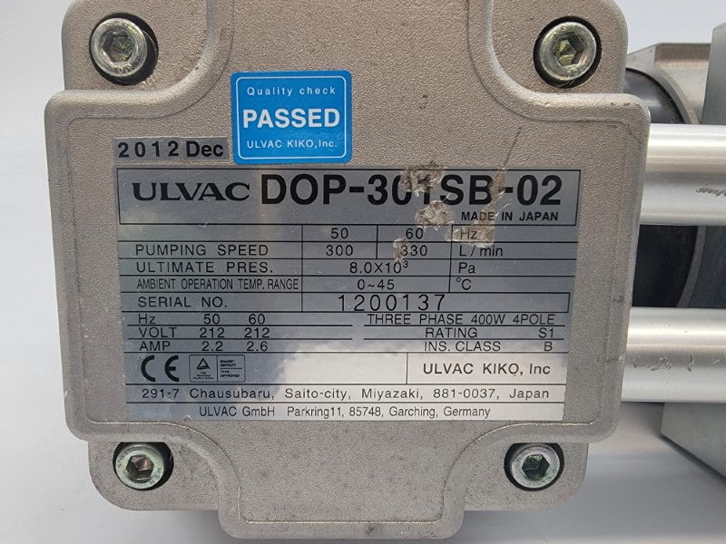 ULVAC DOP-301SB-02 212V 2.2/2.6A NSNP