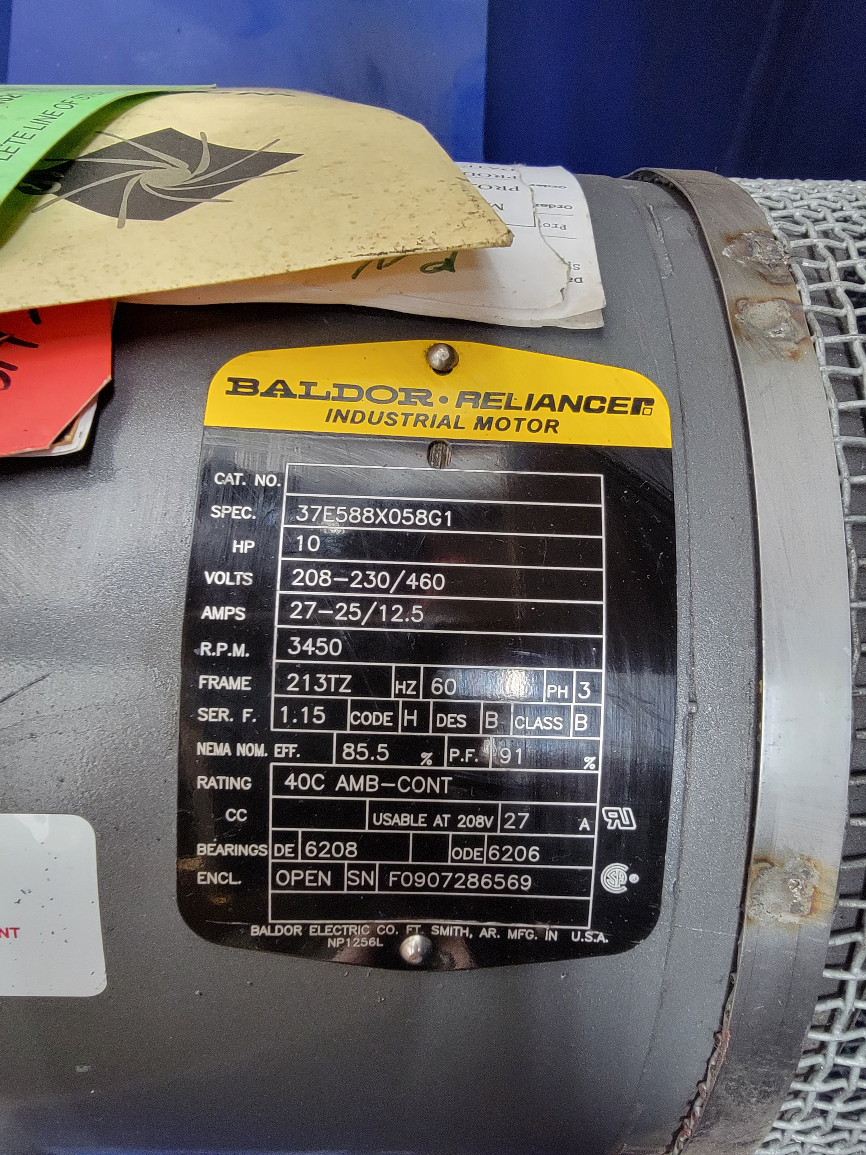SPENCER G-1210HMOD 37E588X058G1 208-230/460V 27-25/12.5A NSNP