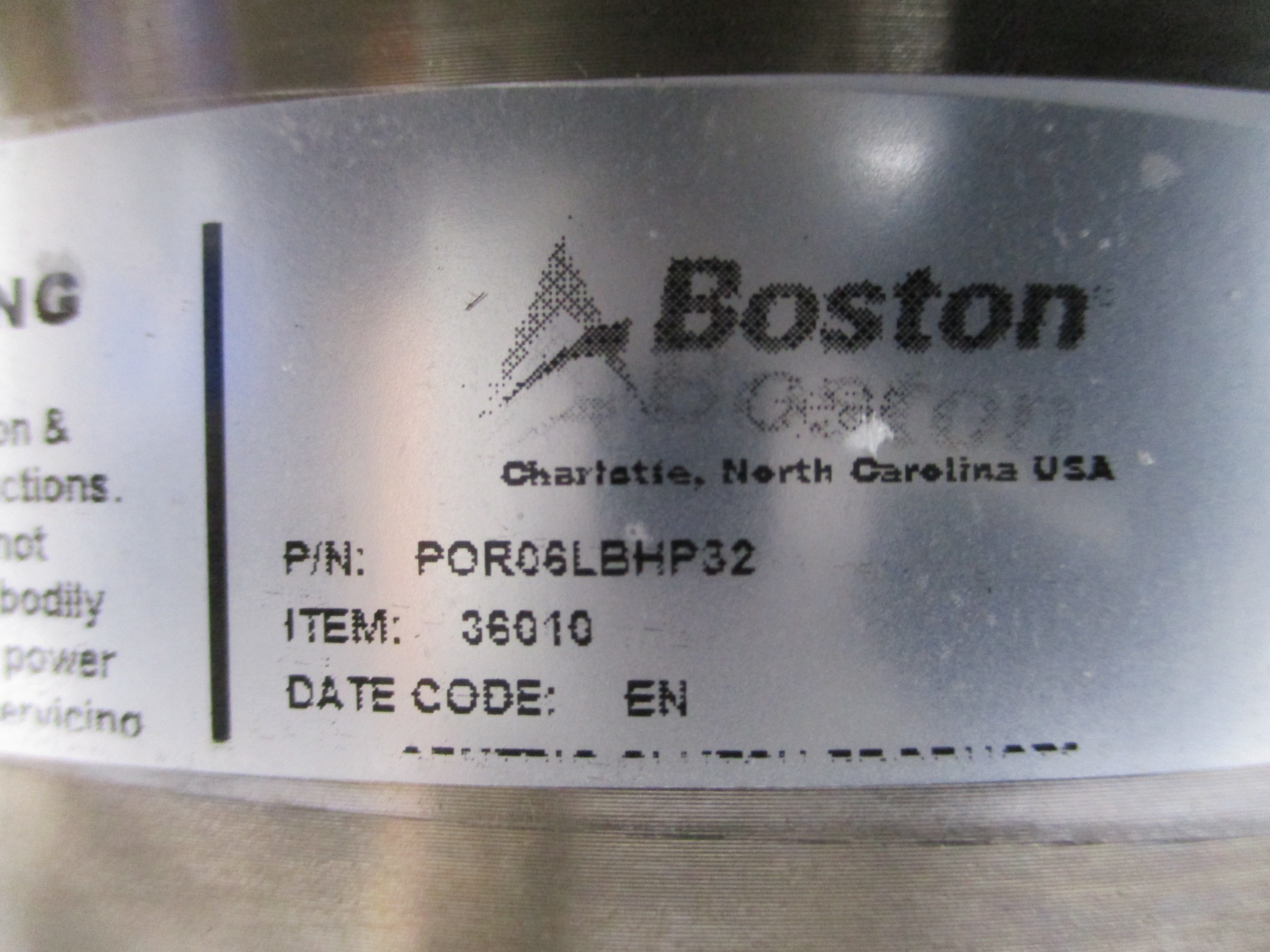 BOSTON GEAR POR06LBHP32 36010 NSMP