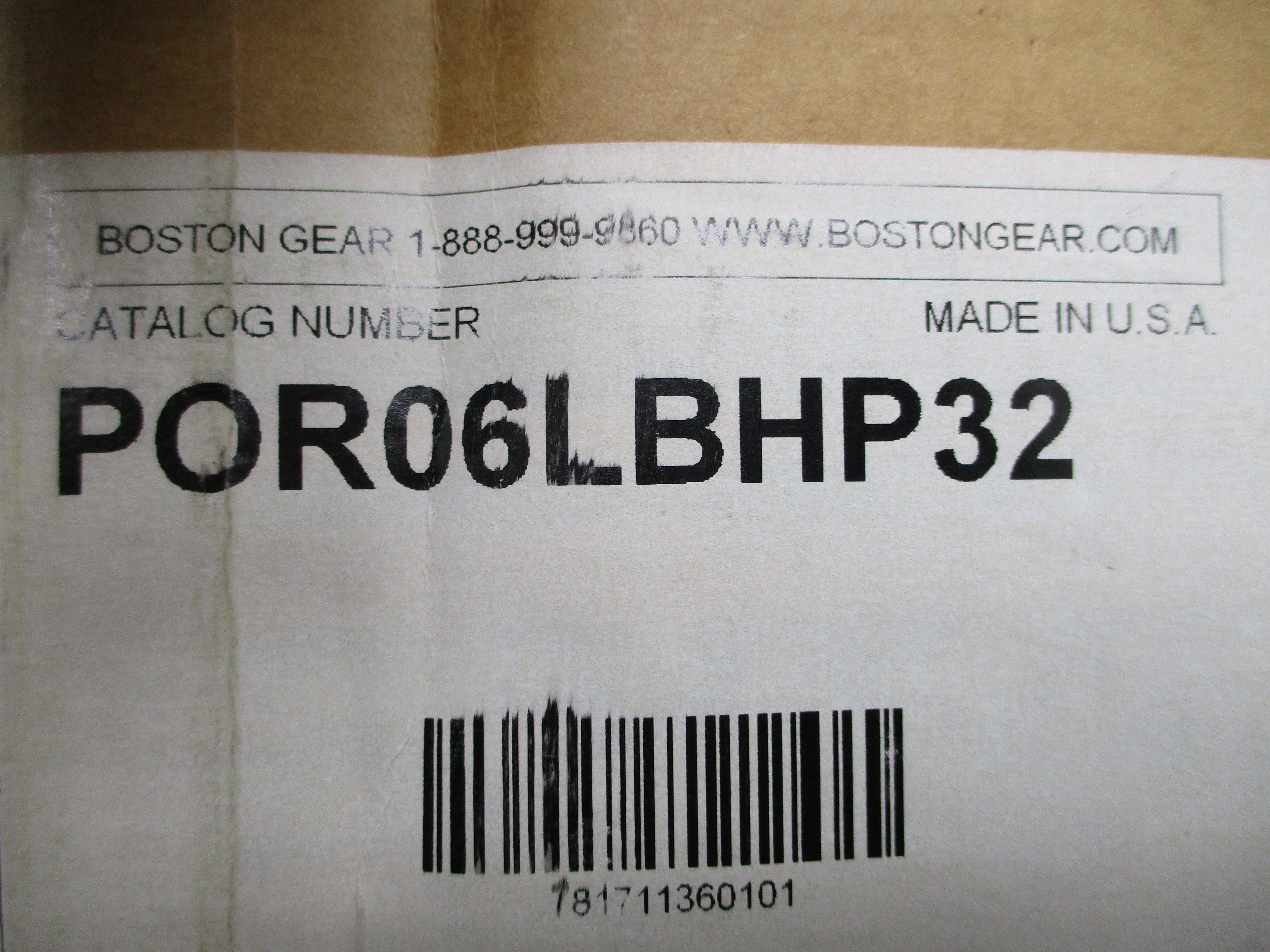 BOSTON GEAR POR06LBHP32 36010 NSMP