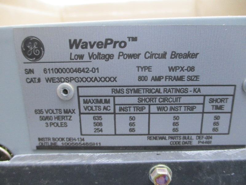 GENERAL ELECTRIC WE3DSPGXXXAXXXX WPX-08 635V 800A NSMP