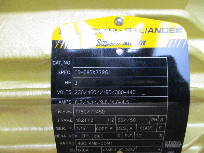 BALDOR RELIANCE 1001592225 06H686X779G1 460V 4.1A NSMP