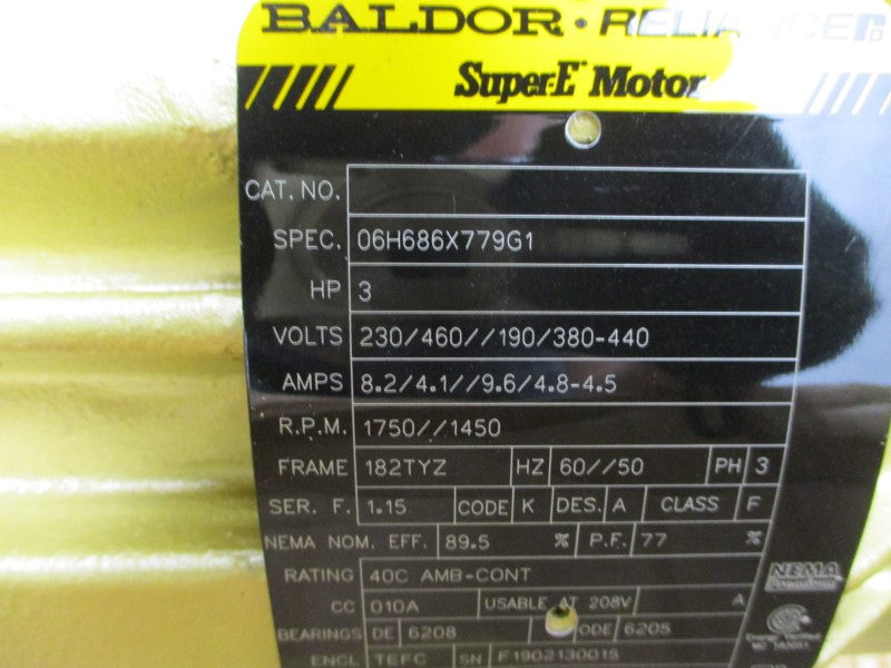 BALDOR 06H686X779G1 460V 4.1A NSMP
