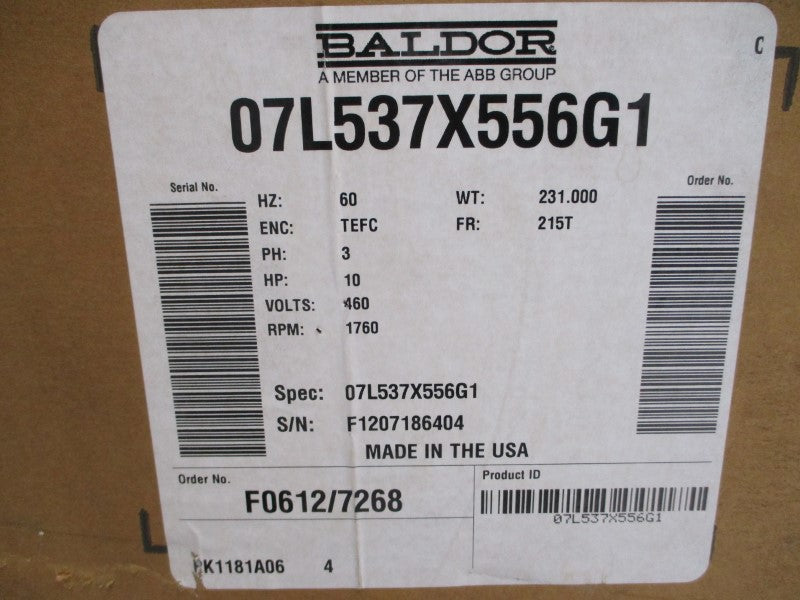 BALDOR 07L537X556G1 460V 12.5A NSMP