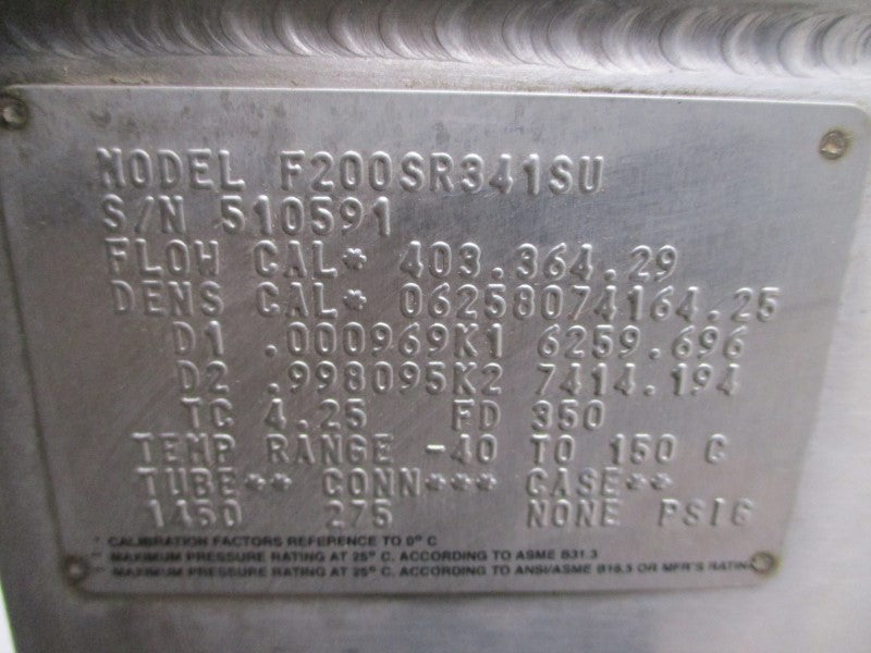 MICRO MOTION F200SR341SU 275PSI UNMP