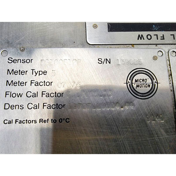 MICRO MOTION DS100S128 230PSI UNMP