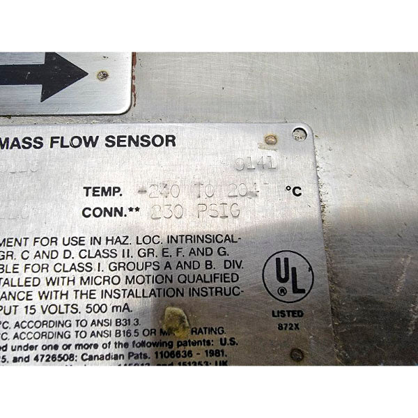 MICRO MOTION DS100S128 230PSI UNMP