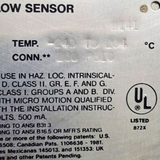 MICRO MOTION S150S141 230PSI UNMP