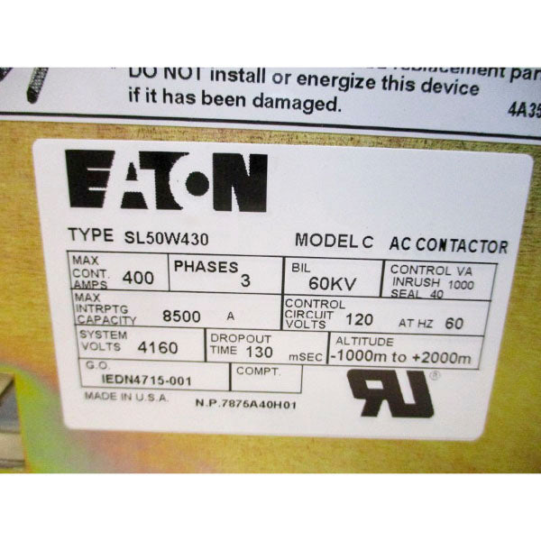 EATON SL50W430 120VAC 8500A NSNP