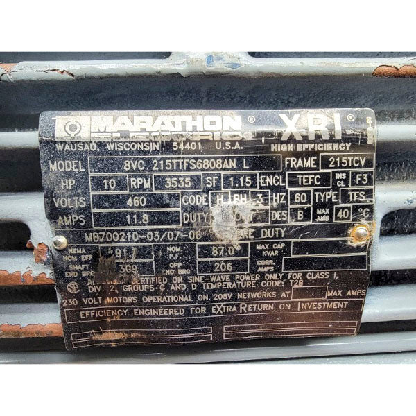 MARATHON ELECTRIC 8VC215TTFS6808ANL 460V 11.8A (AS PICTURED) NSNP