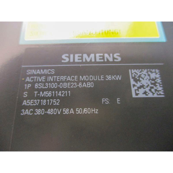 SIEMENS 6SL3100-0BE23-6AB0 380-480VAC 58A NSMP
