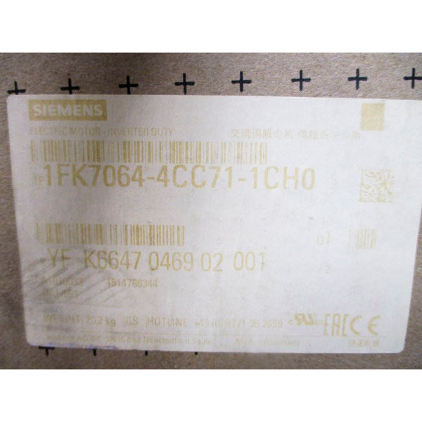 SIEMENS 1FK7064-4CC71-1CH0 188V 8.1/7.1A NSMP