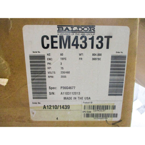 BALDOR CEM4313T 230/460V 167/83.4A NSMP