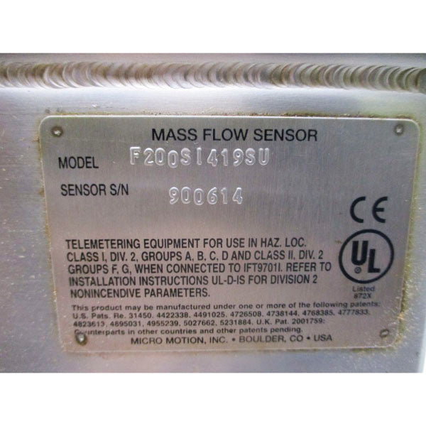 MICRO MOTION F200SI419SU IFT9701I1N3U 720PSI UNMP
