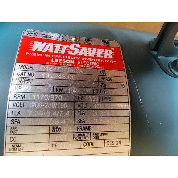 LEESON 132243.00 C184T11FK6A 208-230/190V 7.35-6.4/7.4A NSMP