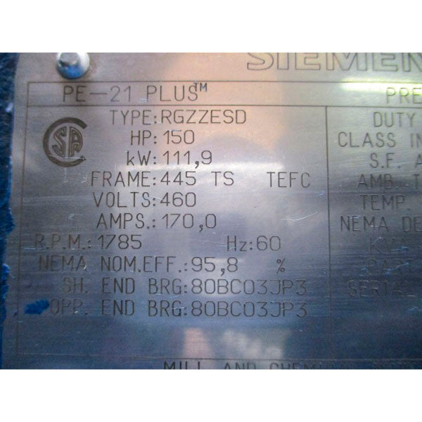 SIEMENS 1MJ04454XE42 RGZZESD 460V 170.0A NSNP