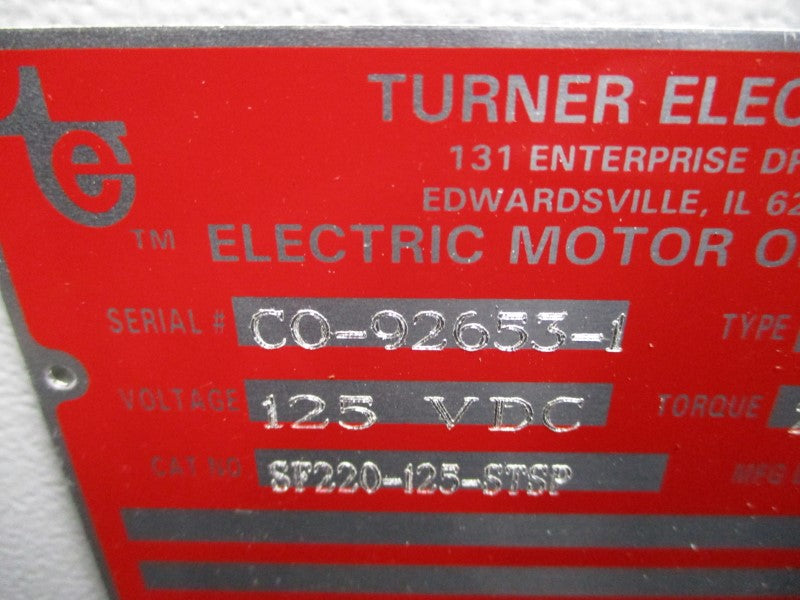 TURNER ELECTRIC SF220-125-STSP 125VDC NSNP